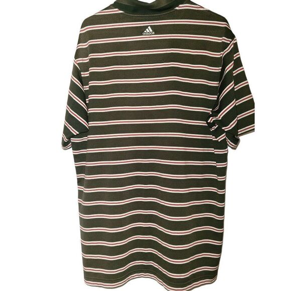 Adidas Climacool Polo Shirt Men Sz L Striped Collared Short Sleeve Everyday - Picture 2 of 2